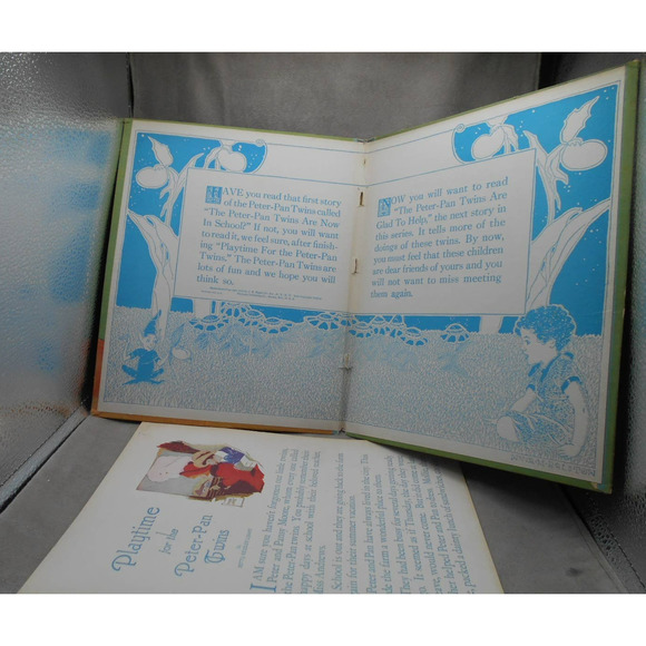Playtime for the Peter-Pan Twins Antique Children's Book 1923 W679 Whitman Pub. - Picture 4 of 8